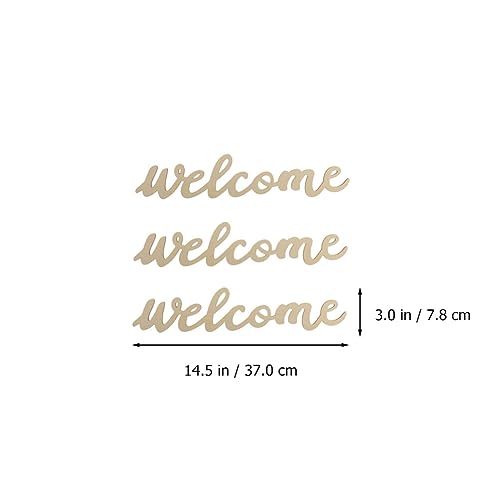 Amosfun 10 Pcs Welcome Door Sign Unfinished Wood Hanging Boards with 10 Lanyards Wooden Welcome Sign Crafts for Front Door Wall Entryway Home Cafe Shop Bar Decor