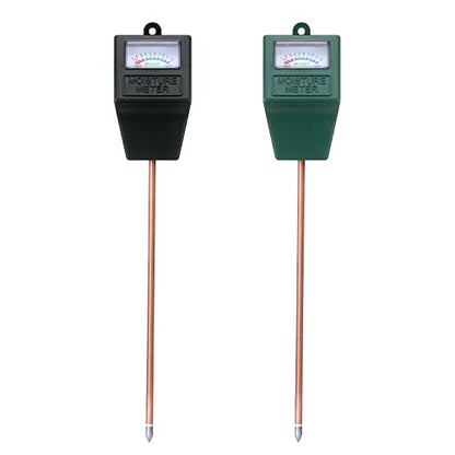 2 Packs Soil Moisture Meter for House Plants, Plant Water Meter Soil Tester Test Kit Soil Hygrometer Sensor for Indoor & Outdoor Use Garden Lawn Farm, No Battery Required (Black & Green)