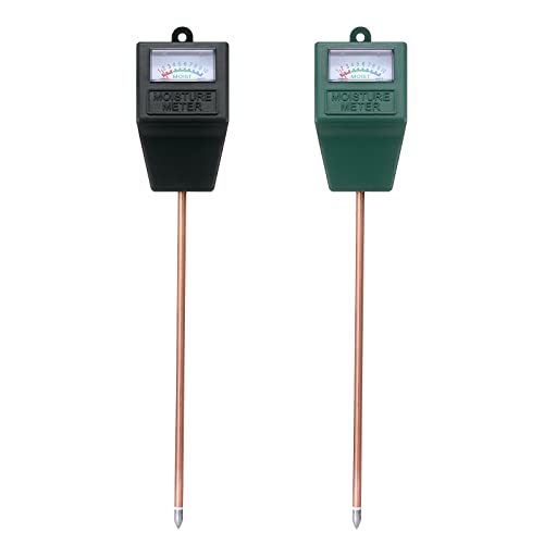 2 Packs Soil Moisture Meter for House Plants, Plant Water Meter Soil Tester Test Kit Soil Hygrometer Sensor for Indoor & Outdoor Use Garden Lawn Farm, No Battery Required (Black & Green)