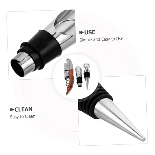 Luxshiny 1set Stainless Steel Wine Set Box Creative Opener Kit Wine Bottle Accessories Corkscrew Pourer for Men Women