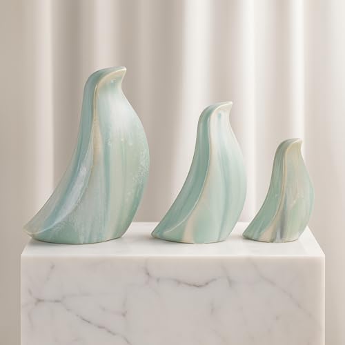 Set of 3 Hermiston Bird Statuary Decorative Object – Ceramic Sculptures Modern Home Decor Accents – Shelf & Coffee Table Decor for Office & Living Room – 5", 7" & 8", Ivory & Tan - color: Ivory