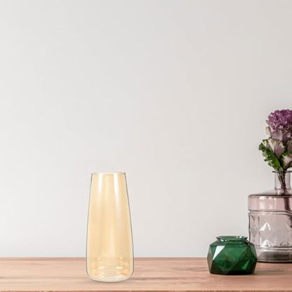 Glass Floral Container Flower Arrangement Vase Nordic Style Amber Glass Vase Decorative Floral Bottle for Living Room Home Décor