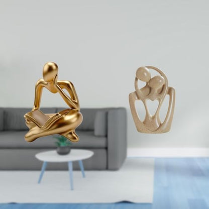 Fenteer Abstract Reader Figurine Resin Sculpture Abstract Statue Human Figurine Decor Unique Artistic Craft Suitable for Office Shelf Living Room Bedroom