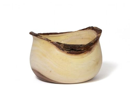 Lipper International ACACIA RUSTIC TULIP SERVING BOWL WITH BARK EDGE SMALL