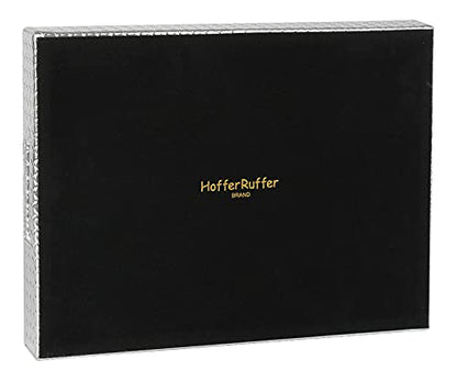 HofferRuffer Rectangle Serving Tray with Hole Handles for Coffee Table, Breakfast, Tea, Food, Butler - Countertop, Kitchen, Vanity Serve Tray, 16.2 x 12.2 x 2 inches, Faux Leather (Silver) - color: Silver