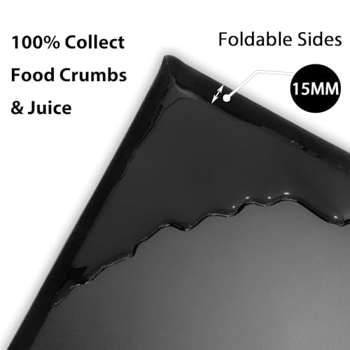 WK Flexible Plastic Cutting Boards Mats with Lip, Foldable Cutting Board for Kitchen Set of 3, Black Cutting Boards for Meat, Nonslip Cutting Mats Sheets, BPA Free, Dishwasher Safe - color: Foldable - Black - 3