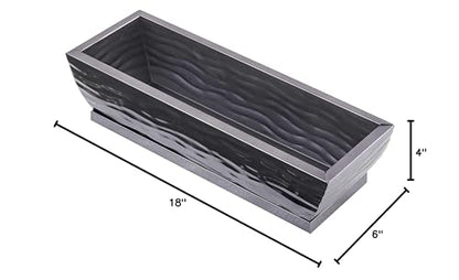 H Potter Succulent Planter Rectangular Plant Pot Flower Indoor Outdoor Window Box (Black Nickel Large) - color: Black Nickel Large