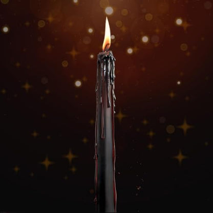 Vampire Tears Black Bleeding Taper Candles 12 Pack, 10 Inch | Unscented, Red Drip Effect When Lit, Halloween & Party Decor, Ritual Use, 24.5 cm Tall - color: 12 Black