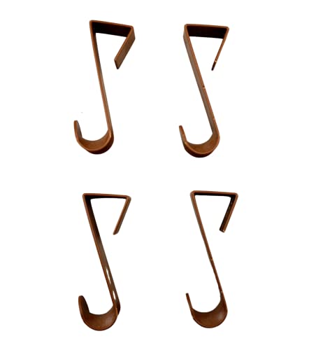 Dependable Industries inc. Essentials Over-The-Door Hanger Hook Set – 4-Pack of 4.5 in., Plastic Over-The-Door Hangers & Over-The-Door Hooks – Over-Door Hooks for Hanging Clothes & Towels (Brown) - color: Brown
