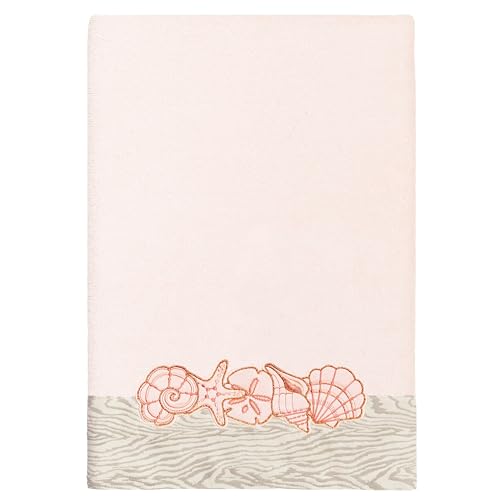 Seaside 4-Piece Luxury Towel Set, Sparkling Seashell Applique, Plush Turkish Cotton, Durable & Quick Dry, Nautical Bath Ensemble, 2 Bath 2 Hand Towels, Blush - color: Blush, size: 2 Pcs Bath 2 Pcs Hand Towel