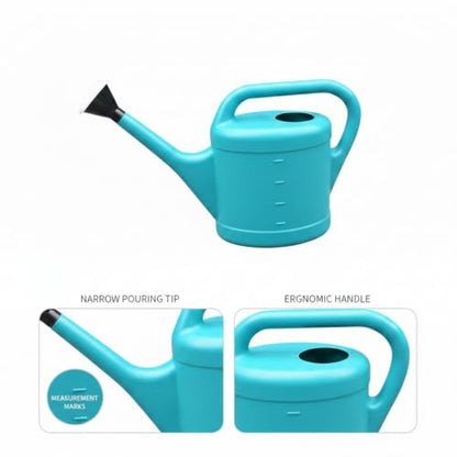 Long Spout Watering Can for Indoor Plants, Lightweight Blue PP Plastic with Narrow Tip for Precise Pouring - size: 14.17 x 3.54 x 11.02 in