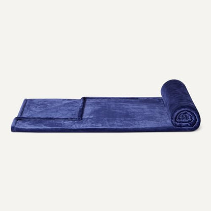 Amazon Basics Throw Blanket, Ultra-Soft Flannel Fleece, Cozy for Couch Sofa Bedroom, Fade-Resistant, 50 x 60 Inches, Navy - color: Navy, size: 50 x 60 inches