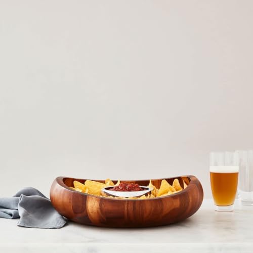 nambe Butterfly Collection Chip & Dip Serving Tray and Bowl | 2-Piece Set | Metal Dip Bowl for Salsa and Guacamole | Large Party Platter for Vegetables, Snacks, or Chips | 16-Inch