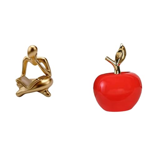 Fenteer Abstract Reader Figurine Human Statue Modern Ceramic Resin Sculpture Unique Decorative Crafts Suitable for Office Shelf Living Room Bedroom Gift Givin