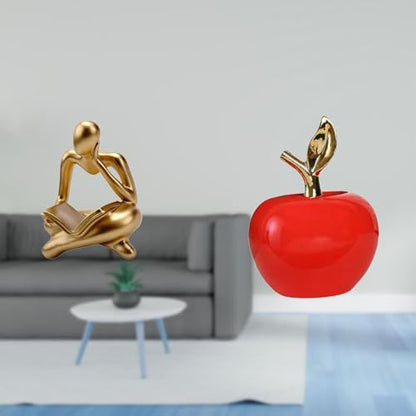 Fenteer Abstract Reader Figurine Human Statue Modern Ceramic Resin Sculpture Unique Decorative Crafts Suitable for Office Shelf Living Room Bedroom Gift Givin