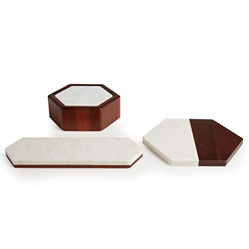 Libbey Urban Story 3-Piece Tray and Bowl Starter Set, 10-inch and 15-inch Trays, 8-inch Bowl