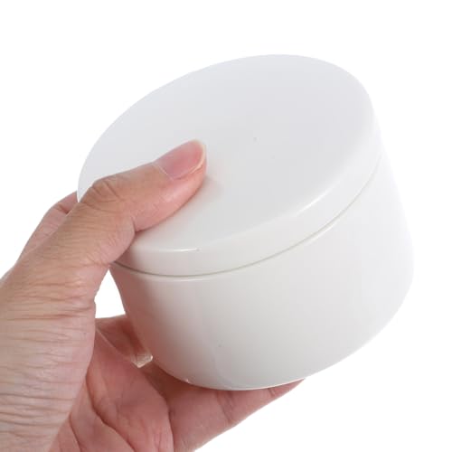 Cabilock Ceramic Jewelry Box with Lid Round Ring Case for Earrings Studs and Pendants Small Jewelry Box for Women Bedside Organizer for Daily Wear Desktop Decor 3.34 X 3.34 X 2.16 in