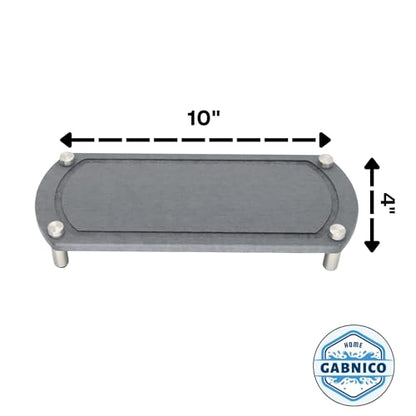Home Sink Caddy - Water Absorbing Stone Tray for Sink - Stainless Steel Feet - Fast-Drying Stone Sink Tray for Kitchen Counter (Grey, 10"X4")