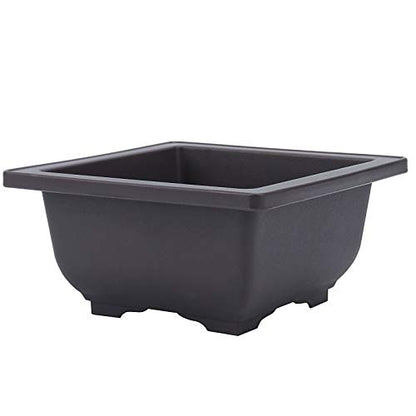 15 PCS 4.7 Inch Bonsai Training Pots, Square Plastic Plants Growing Pots, Flower Succulent Pots Container with 15 Drainage Trays for Garden, Office, Porch, Balcony, Home - size: 4.7 Inch