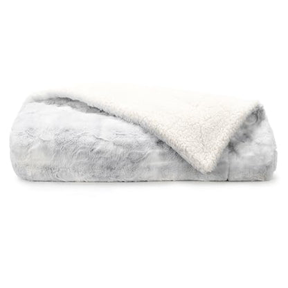 Merit Linens Faux Fur Tie Dye Throw Blanket - One Size Light Gray - color: Faux Fur Light Gray