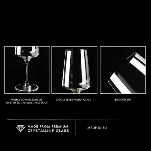 Krosno White Wine Glasses Set of 4, 13.5 oz, Infinity Collection | Wine Tumbler with Stem, Lead-Free Crystal Glassware, Drinking Glasses, Elegant Cups, Home & Restaurant, Dishwasher Safe - size: White Wine 13.52 oz Set of 4