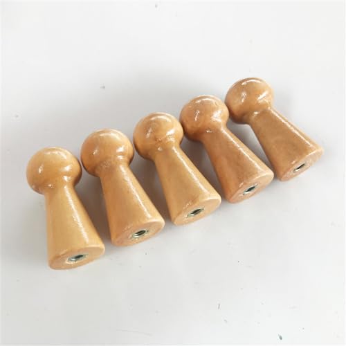 Wooden Shaker Peg Wood Screw-on Shaker Pegs 1.5 Inch Long Unfinished Wood Shaker Racks for Hanging Clothes Hats Towel and More DIY Paint Color (6 Pieces)
