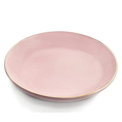 HANKOR 4.75" Ceramic Jewelry Tray, Small Ring Dish Holder Trinket Tray, Catch All Trays for Ring Earring Necklace Key, Christmas Gifts for Women Girls, Pink - color: Pink