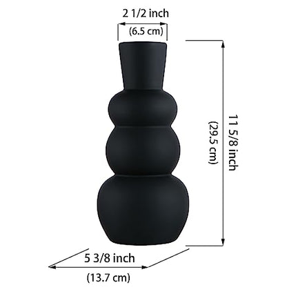 Black Ceramic Vase, Modern Matte Clay - color: F-black Tall Vase