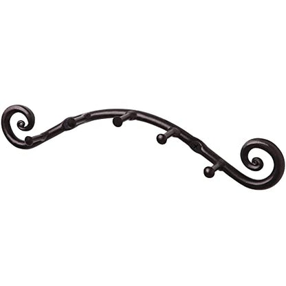 Farmhouse Small Key Holder for Wall, Wrought Iron Wall Mount Rack | Handcrafted Swirl Decorative, 5 Key Hooks for Home Entryway, Purse, Coat and Leash Holder or Organizer (Swirly Black) - style: Swirly