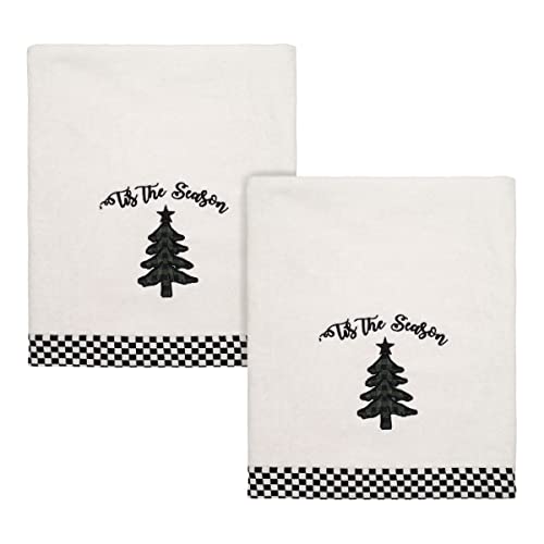 Avanti Linens - Fingertip Towels, Soft & Absorbent Cotton Velour, Christmas Decorations, Set of 2 (Tis the Season Collection) - size: 2pc Bath Towels