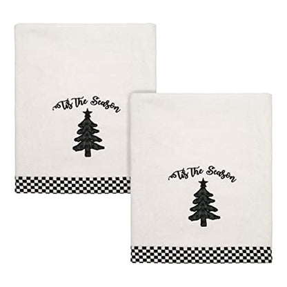 Avanti Linens - Fingertip Towels, Soft & Absorbent Cotton Velour, Christmas Decorations, Set of 2 (Tis the Season Collection) - size: 2pc Bath Towels