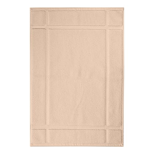 100% Cotton Bath Mat 24x17 Inches, 1350 GSM Thick Plush, Soft Absorbent, Oeko-Tex Certified, Durable Construction – Beige - color: Beige
