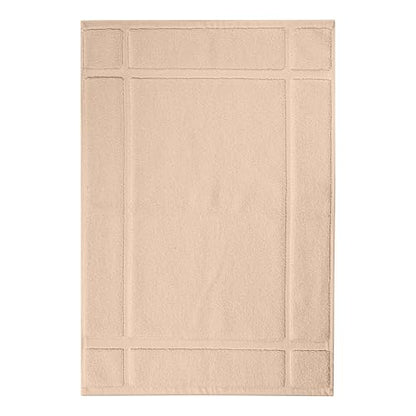 100% Cotton Bath Mat 24x17 Inches, 1350 GSM Thick Plush, Soft Absorbent, Oeko-Tex Certified, Durable Construction – Beige - color: Beige