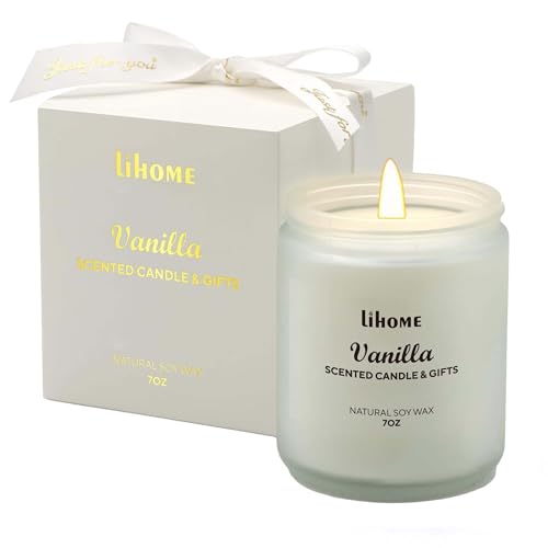 Candles Gifts for Women - Scented Candles, Natural Soy Wax Candles for Home Scented Perfect for Christmas, Birthday, Mother's Day, Vanilla Candle - size: White(7oz)