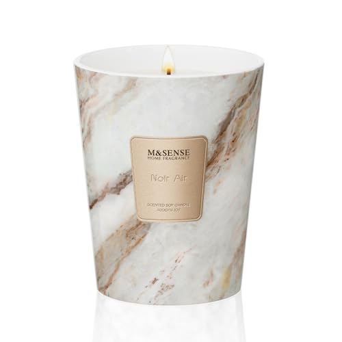 M&SENSE Noir Air Scented Soy Candle, 3 Wick Highly Scented 14.1 Oz 75H, Aromatherapy Christmas Gift for Women and Men - color: NoirAir, size: Medium