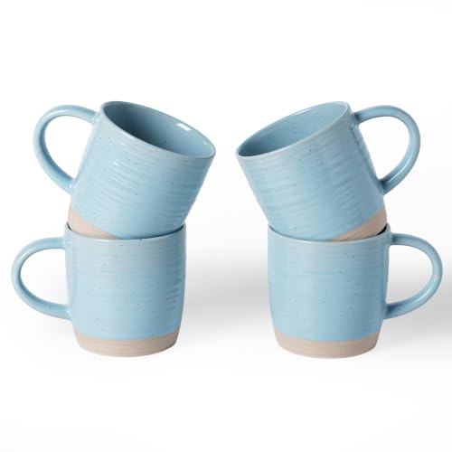 famiware Coffee Mugs Set of 4, 13 oz Mug Set, Ceramic Cup Set with Handle | Stoneware Mug for Coffee, Tea, Latte, Cappuccino, Microwave and Dishwasher Safe, Constellation Series，Ice Blue - color: Constellation- Ice Blue, size: 4 Count (Pack of 1)