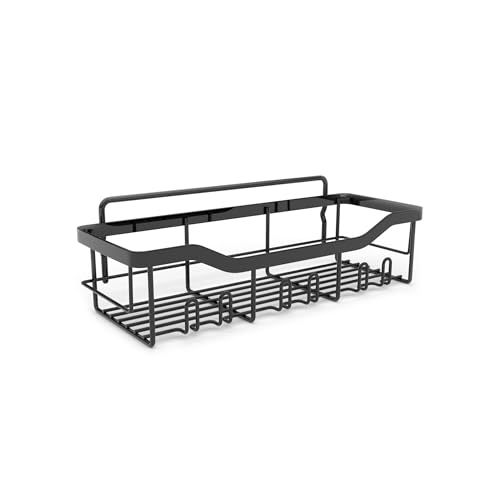 Shower Caddy with Hooks,Shower Shelf - 201 Stainless Steel Shower Rack,Anticorrosive,Rust-proof and Waterproof Bathroom Shelvs Storage and Organization - Black Shower Shelves - color: Set3: 1 Black Shower Shelf, size: 12.01'x4.33'x3.74'