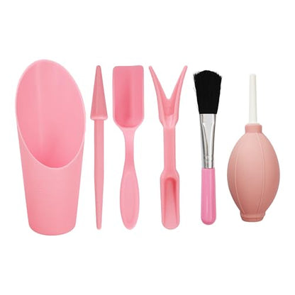 6Pcs Mini Succulent Tools Set, Garden Hand Tools Kit for Indoor Plant Care, Succulent Bonsai Miniature Garden Tool Set, Small Gardening Tools for Transplanting Digging Planting, Pink - style: Pink