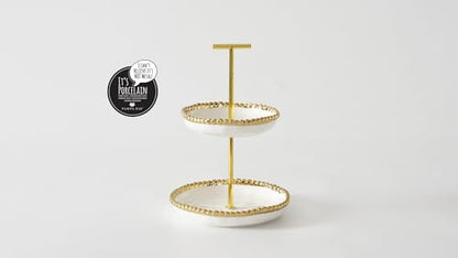 Pampa Bay Mini 2 Tier Stand, Golden Salerno, Kitchen, Gift - color: Golden Salerno