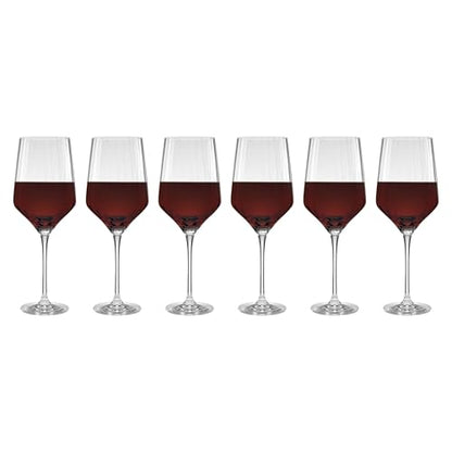 Lenox 897403 Tuscany Classics Angled Optic Wine Glasses, Set of 6 - style: Wine Glasses, Angled