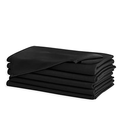 Set of 6 Cloth Napkins, 18 x 18 Inch, Soft Durable Washable Table Napkin, Ideal for Parties, Weddings and Dinners, Black - color: Black, size: 18" x 18" (Set of 6)