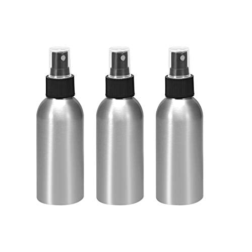 uxcell 3pcs 3oz/100ml Aluminium Spray Bottle with Black Fine Mist Sprayer, Empty Refillable Container Travel Bottle for Kitchen Bathroom or Plants Water Sprayer - color: Black, size: 3.4 Ounces