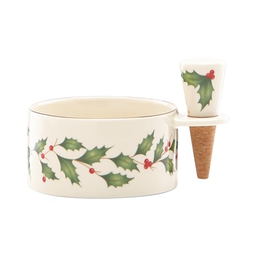 Lenox 870006 Hosting The Holidays Wine Coaster & Stopper Set, Christmas Theme - style: Wine Coaster & Stopper