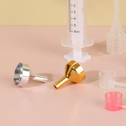 4PCS Mini Metal Funnels for Essential Oils Perfume Bottles Small Refill Tool Set Size Containers Leak Free Precision Pouring