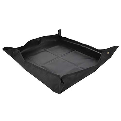 Gardening Mat, Foldable Repotting Mat with Oxford Cloth for Indoor Balcony Grassland Nursery Potting Transplanting, Easy to and Carry (Black) - color: Black