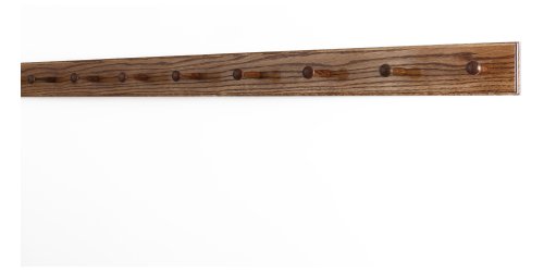 Solid Oak Shaker Peg Rack Made in The USA - Chestnut Stain 47 x 3.5 Inches with 8 Pegs - color: Chestnut, size: 47" x 3.5" with 8 pegs