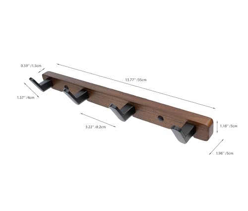 Coat Rack Wall Mount,Wooden Wall Hooks,Wall Hooks for Coats,Modern Towel Hooks,Entryway Bathroom Clothes Hooks for Hanging Heavy Duty Decorative