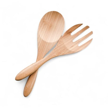 Large Bamboo Salad Server Set, Premium Quality Bamboo Salad Servers, 12-inch Salad Lifters