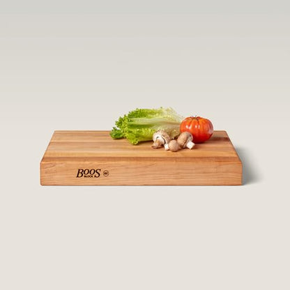 John Boos RA-Board Series Rectangular Wooden Maple Cutting Board 18”x12” – 2.25” Thick, 13-lb Reversible Butcher Block with Edge-Grain & Finger Grips – Made in the USA - color: Maple, size: 18"L x 12"W