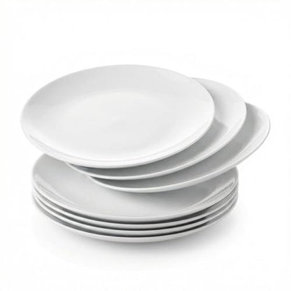 Corelle Vitrelle 6-Piece Salad Plates Set Triple Layer Glass and Chip Resistant, 8-1/2-Inch Lightweight Round Plates, Winter Frost White - size: 8.5" Salad Plates